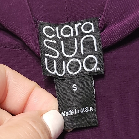 CLARA SUN WOO Dress Womens Small Purple Cold Shoulder Turtleneck Stretch Knit US - Picture 2 of 9